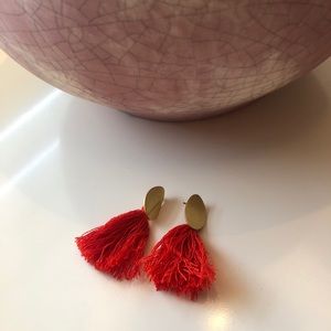 Orange Fringe Earrings